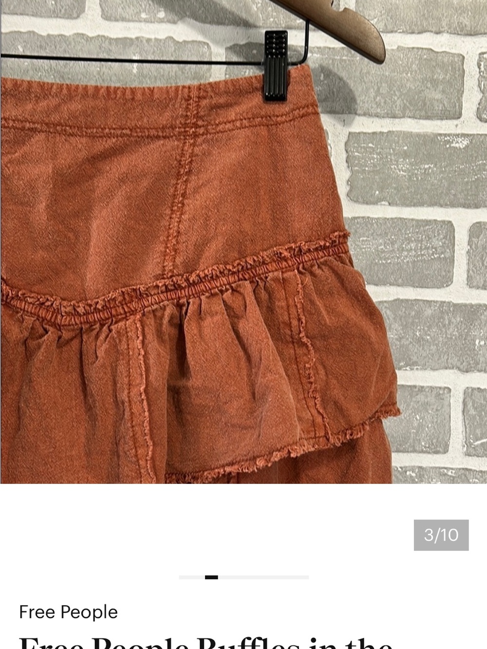 Free People Rust-Tone Tiered Ruffle Mini Skirt - Picture 5 of 13